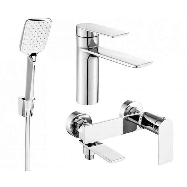MEXEN - Zero SET umyvadlová + vanová baterie s příslušenstvím R62, chrom 71103R62-00