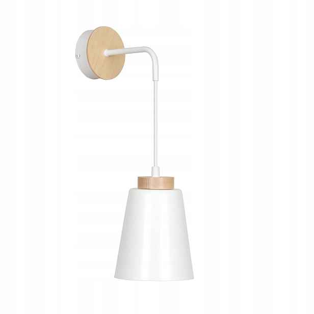 Nástěnné svítidlo Emibig Bolero K1 1xE27 15W, bílá/světlé dřevo IP20