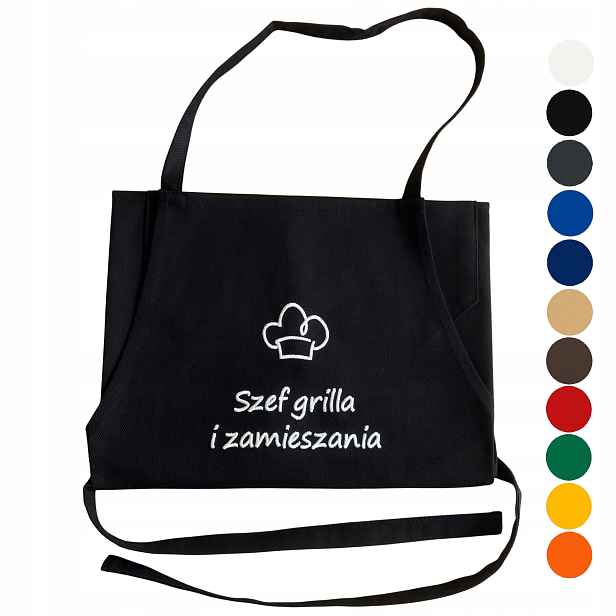 Pánská černá grilovací zástěra Grill Na Grilování Se Jménem, dárek pro muže
