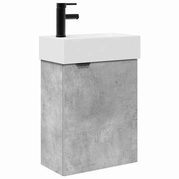 vidaXL Koupelnová skříňka s baterií Betonově šedá 45,5 x 22,5 x 84 cm