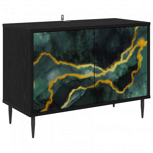 vidaXL Televizní skříň WIJHE 69 x 33 x 50,5 cm Černý dub