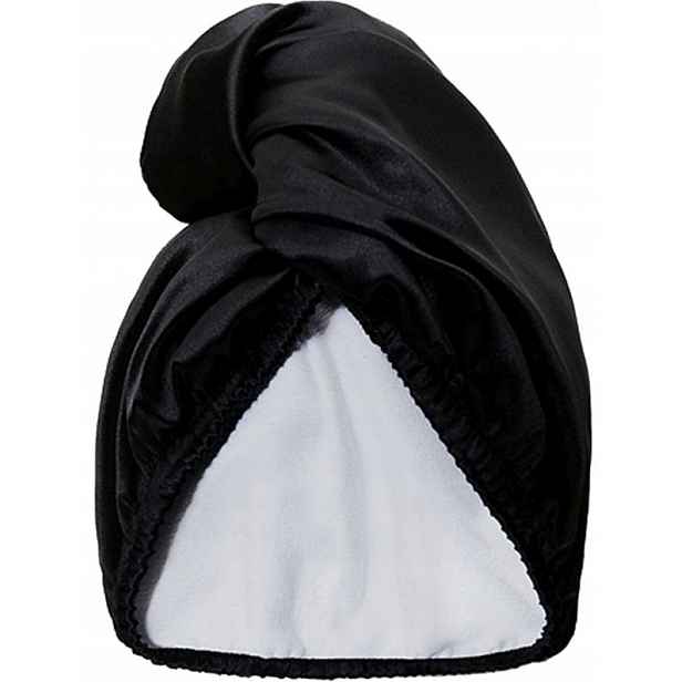 Glov Vlasový Wrap Satine Saténový Turban Na Vlasy Černý