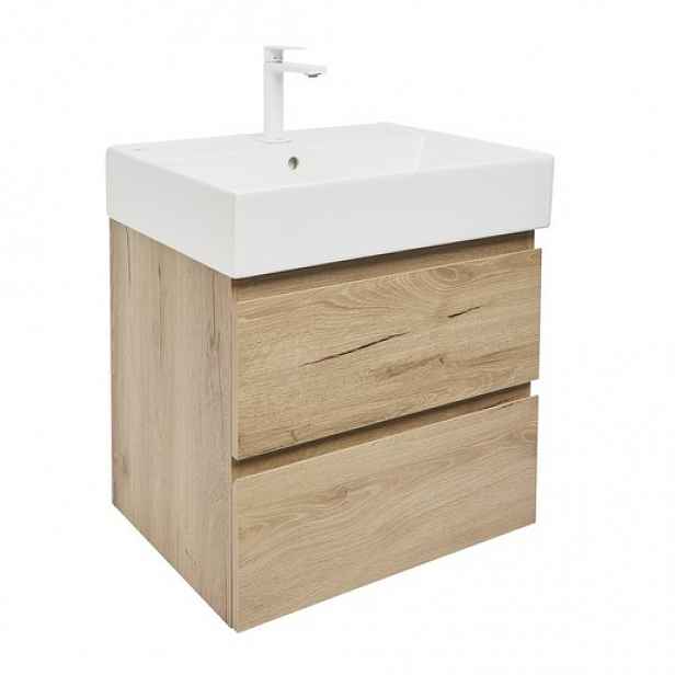Koupelnová skříňka 2 zásuvková s umyvadlem SAT B-Way 59x50x45 cm dub mat BWAY260OAKU2BBI