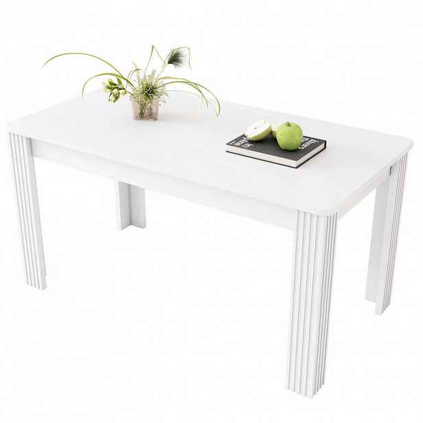 Modfu JÍDELNÍ stůl 116x65x75 cm bílý z dřevotřísky se čtyřmi stabilními nohami