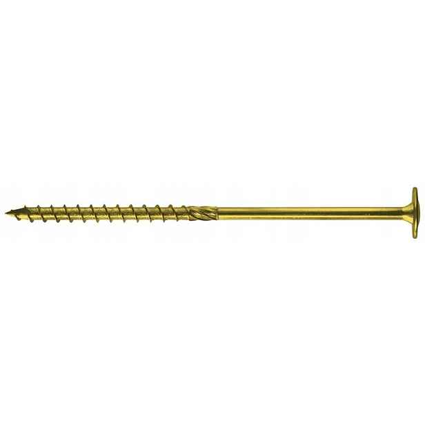 Šroub Do Dřeva S Přírubou Na Torx Pozink Žlutý 6*140 MM T30 100 Ks