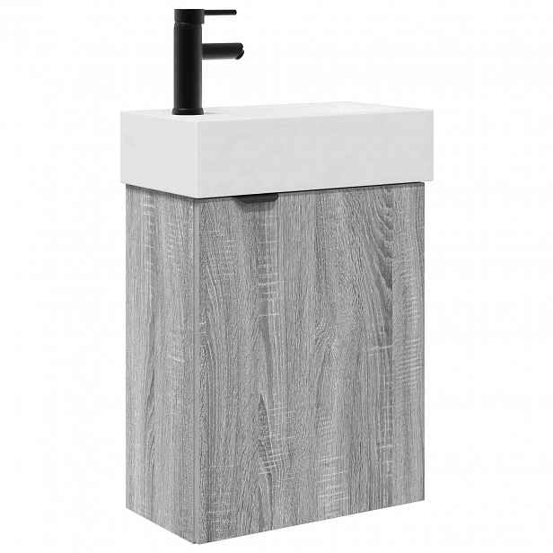 vidaXL Koupelnová skříňka s baterií Šedý Sonoma 45,5 x 22,5 x 84 cm