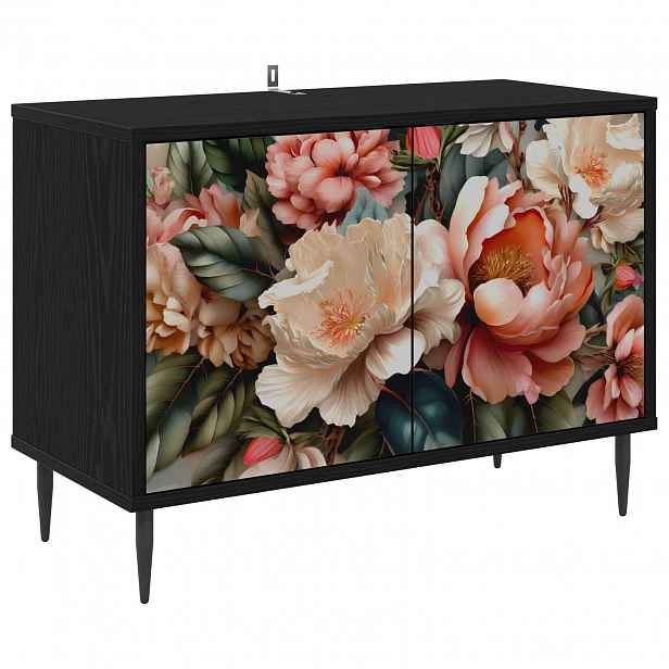 vidaXL Televizní skříň BORNE 69 x 33 x 50,5 cm Černý dub