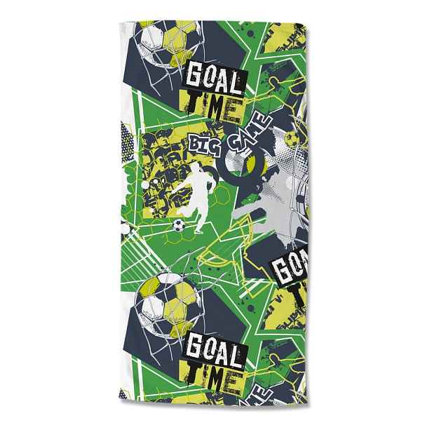 Zelená dětská sametová plážová osuška 75x150 cm Goaltime – Good Morning