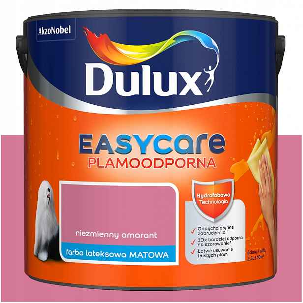 Barva na stěny stropu odolná proti skvrnám Dulux Easycare Neměnný Amarant 2,5L