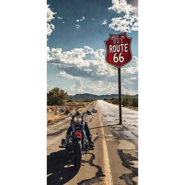 Motocyklový Ručník Route 66 Obrovský Plážový Ručník Pro Motorkáře 90x180