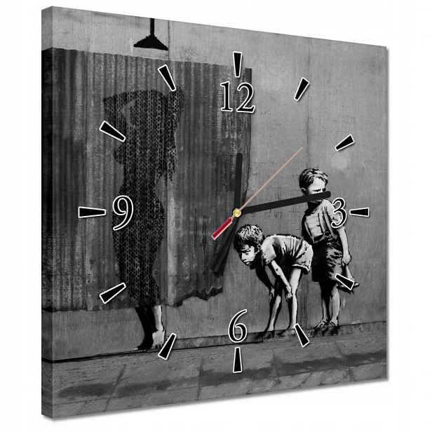 Hodiny 30x30 Banksy Sprchová tyč