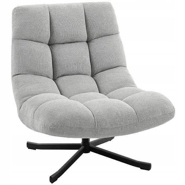 Homcom Otočné křeslo Lounge s širokým sedákem Optika Chenille Šedá