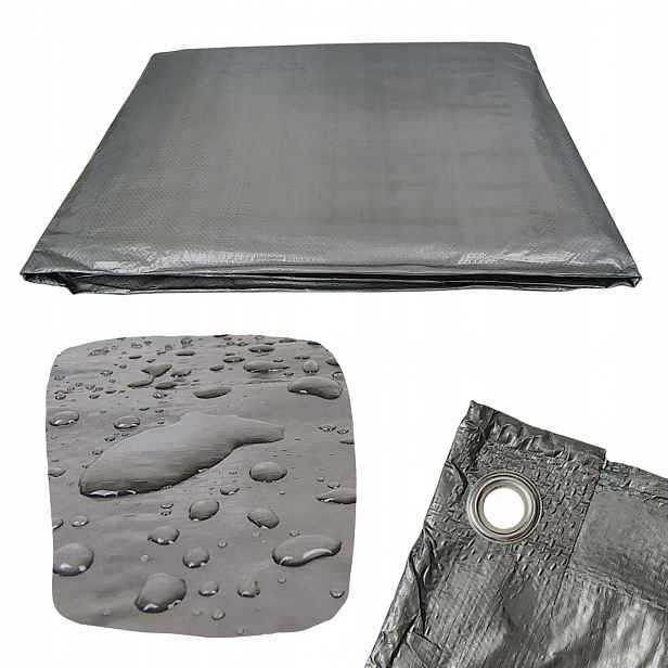 Plachta 120g/m2 Silná 5x8 Stříbrná Voděodolná Uv++