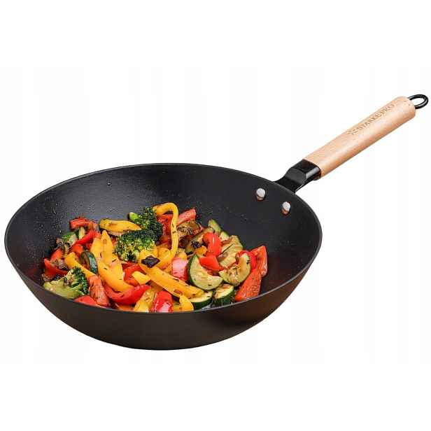 Pánev Indukce Wok Litinová Smaltovaná Velký Plyn Starke Pro Hanoi 30 cm