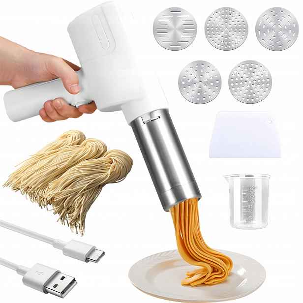 Ergonomický, Ruční Těstovinovač – Nabíjecí, Tichý A Výkonný (65 W)