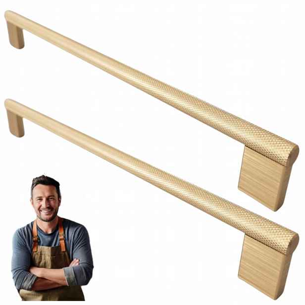Nábytková Úchytka do skříňky Zásuvky Barro 256 mm, zlatý matný 2 ks