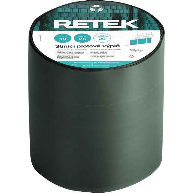 Plotová výplň stínicí RETEK PREMIUM temně zelená RAL 6005 (26 m/bal.)