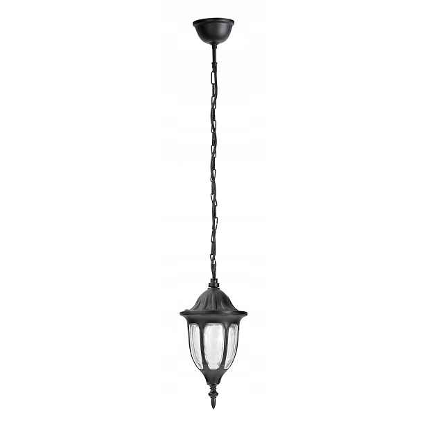 Venkovní terasová závěsná lampa klasická černá na řetězu Rabalux
