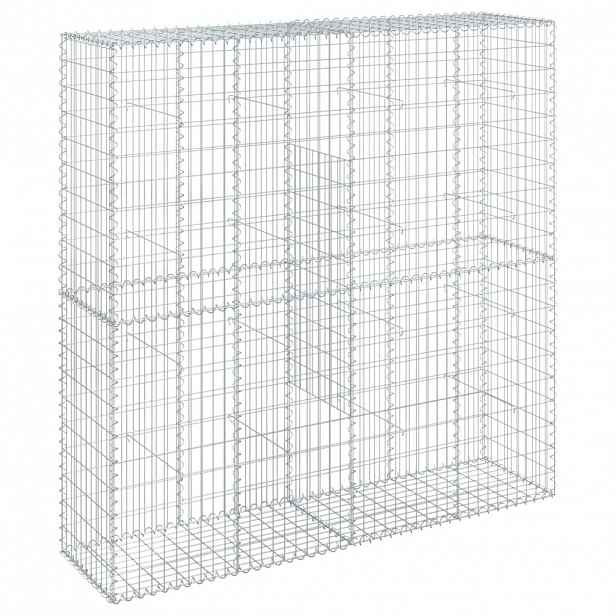vidaXL Gabionový koš s víkem 200 x 50 x 200 cm pozinkované železo