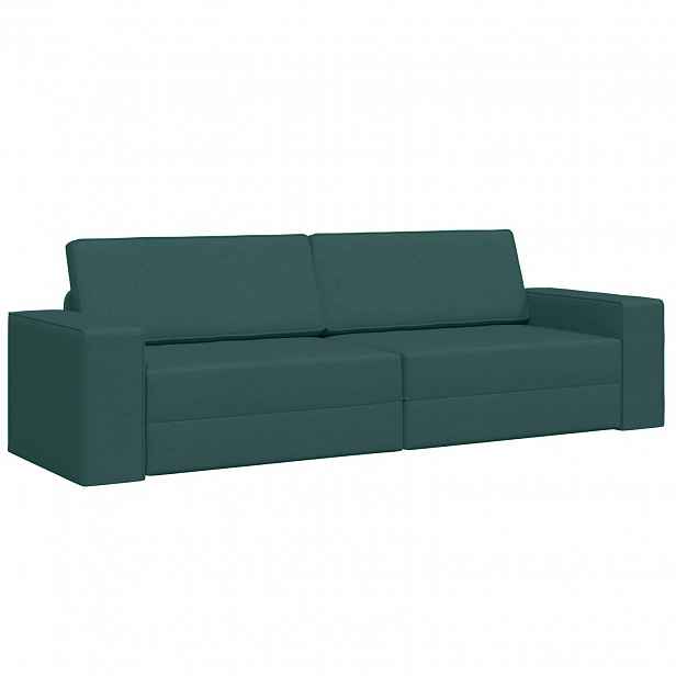 vidaXL Pohovka na spaní Tmavě zelená 245 x 78 x 77 cm textil