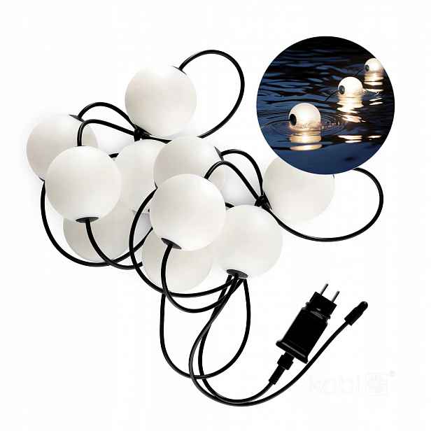 Zahradní girlanda mléčná velké Led koule 10x0.8W IP67 hermetická