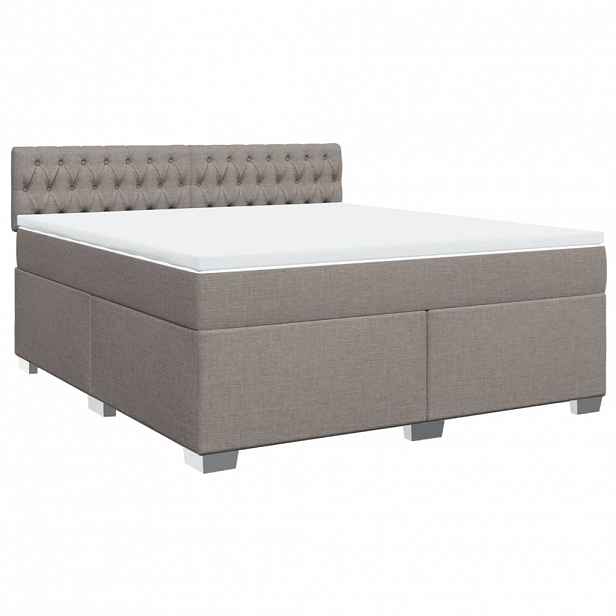 vidaXL Box spring postel s matrací taupe 180x200 cm textil