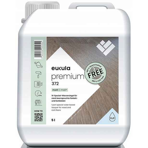 Eukula Premium 372 Mat 5L lak na dřevo a dřevěné podlahy