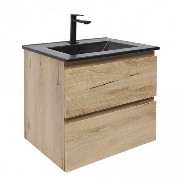 Koupelnová skříňka 2 zásuvková s umyvadlem SAT B-Way 59x50x45 cm dub mat BWAY260OAKU4B2B