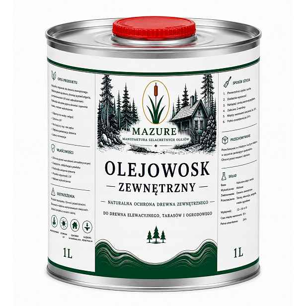 Olejovosk na venkovní dřevo Uv ochrana Premium 1L Mazure