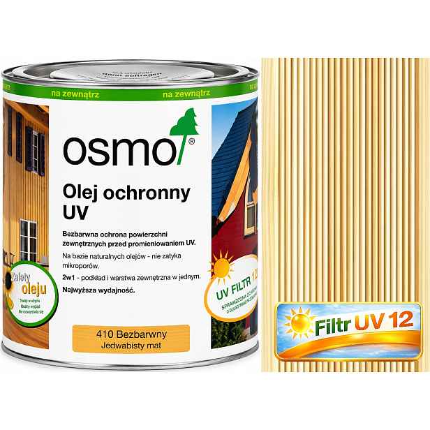 Osmo 410 Bezbarvý Uv 0,75L ochranný matný olej pro venkovní dřevo