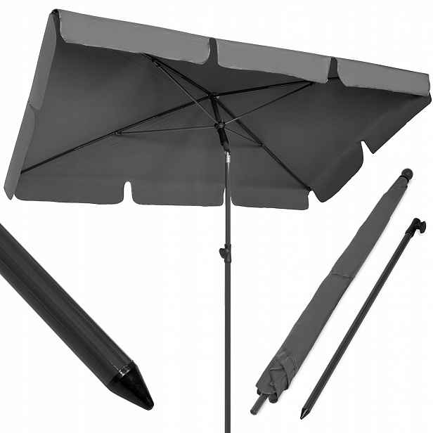 Velký Balkonový Obdélníkový Zahradní Balkonový Slunečník Uv 200 x 130 cm