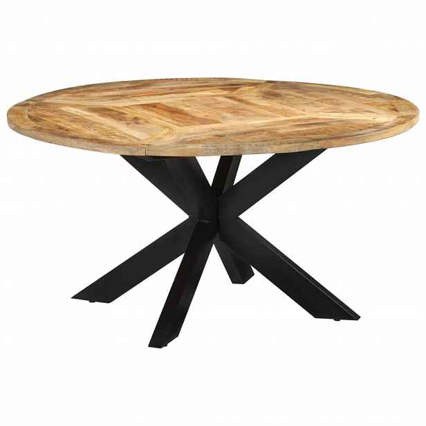 vidaXL Jídelní stůl Ø 150 x 76 cm masivní hrubé mangovníkové dřevo