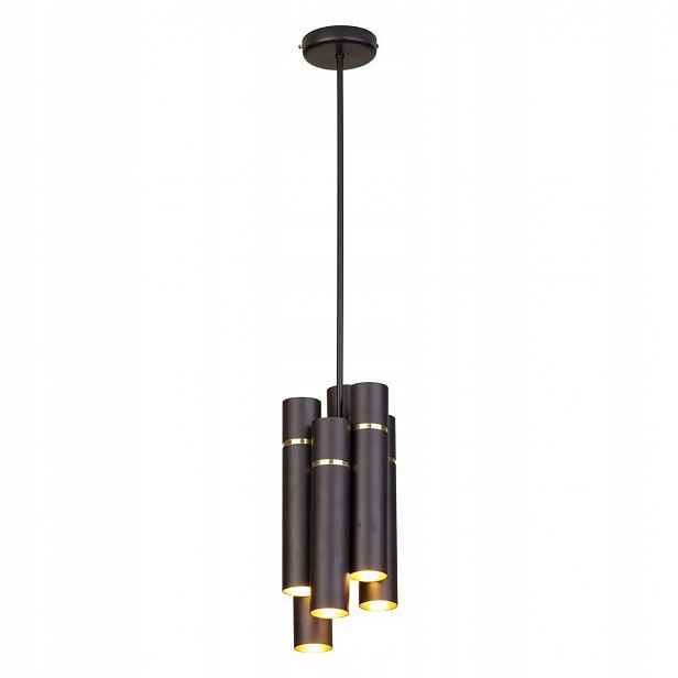 Závěsná lampa Lynx Černá Zlatá Tuby 12xE14 18x80 cm Stropní svítidlo Pokoj