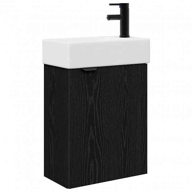 vidaXL Koupelnová skříňka s baterií Černý dub 45,5 x 22,5 x 84 cm