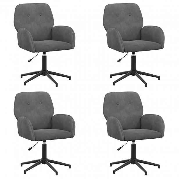vidaXL Otáčecí židle k psacímu stolu 4 ks Samet 54 x 55 x 90 cm