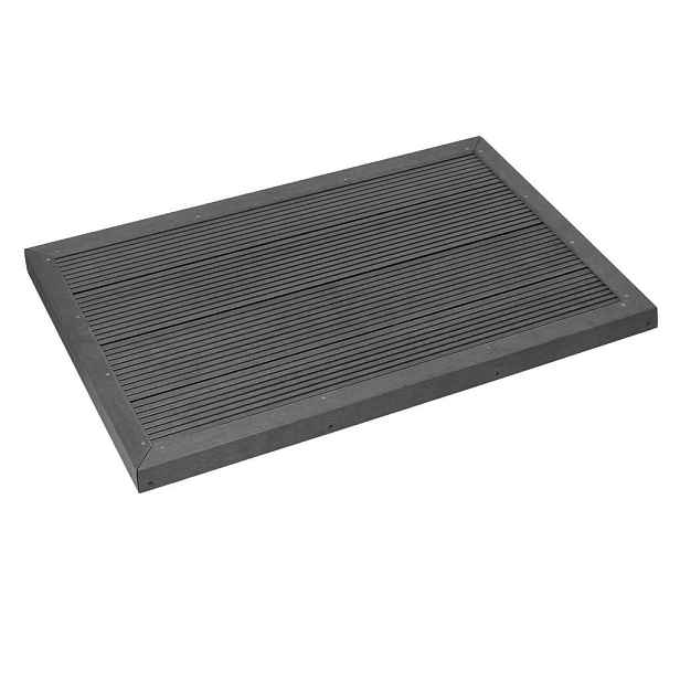 ML-DESIGN PODLAHOVÝ prvek z WPC pro solární sprchu, tmavě šedý, 101 x 63 x 5,5 cm, protiskluzový