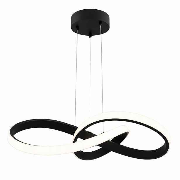 Moderní Led závěsná stropní lampa s kroužky, černá