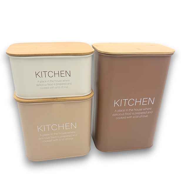 Zeller Present Sada 3ks plechových dóz ZELLER KITCHEN, mocha