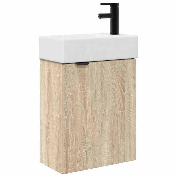 vidaXL Koupelnová skříňka s baterií Dub sonoma 45,5 x 22,5 x 84 cm