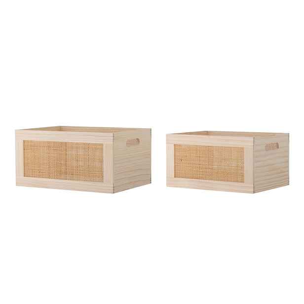 Dřevěné úložné boxy v sadě 2 ks v přírodní barvě 39x29x20 cm Piana – Bloomingville