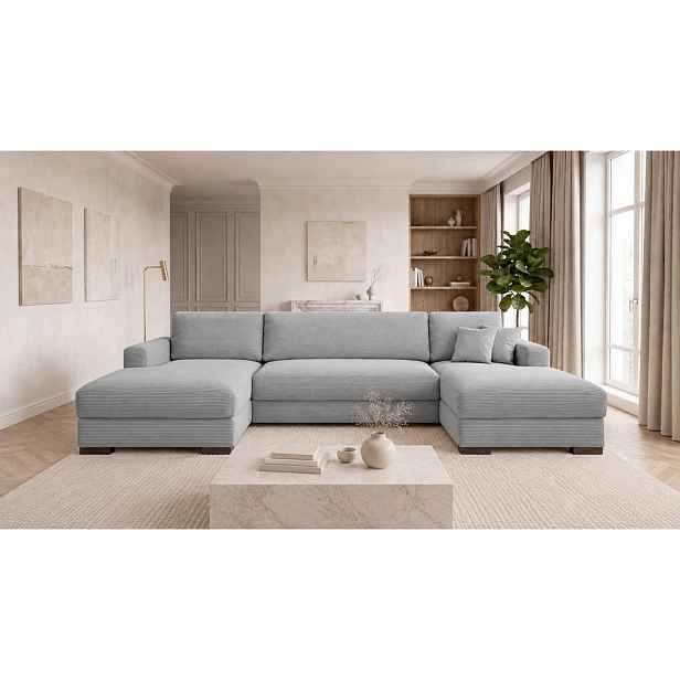 MID.YOU SEDACÍ SOUPRAVA, dřevo, textil, kompozitní dřevo, světle šedá