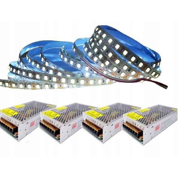 Sada Led pásků 2835, velmi hustá, 120 LED/m, bílá, přírodní, napájecí zdroj 40 m