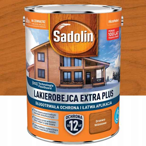 Sadolin Extra Plus Ochranný Lak Na Dřevo 4,5 L Třešňové Dřevo