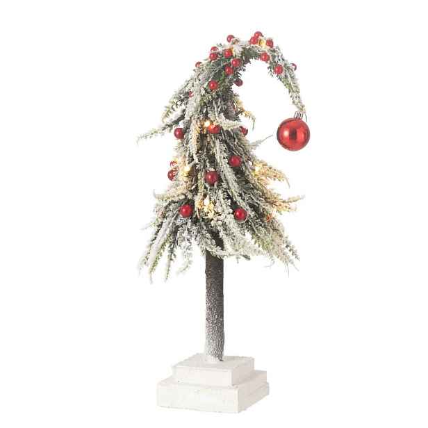Vánoční zasněžený stromek s Led světýlky Xmas S - 15*15*45 cm J-Line by Jolipa