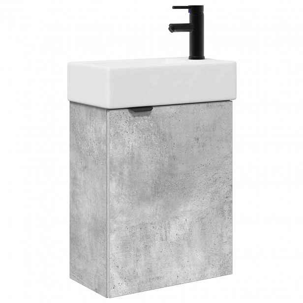 vidaXL Koupelnová skříňka s baterií Betonově šedá 45,5 x 22,5 x 84 cm