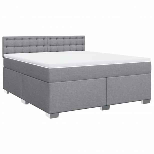 vidaXL Box spring postel s matrací světle šedá 180 x 200 cm textil