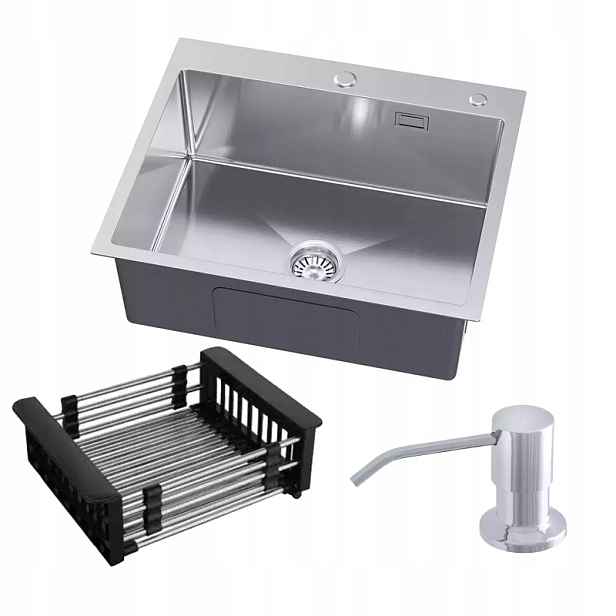 Dřez Ivette nerezový Inox 60x50 cm Sada dávkovač