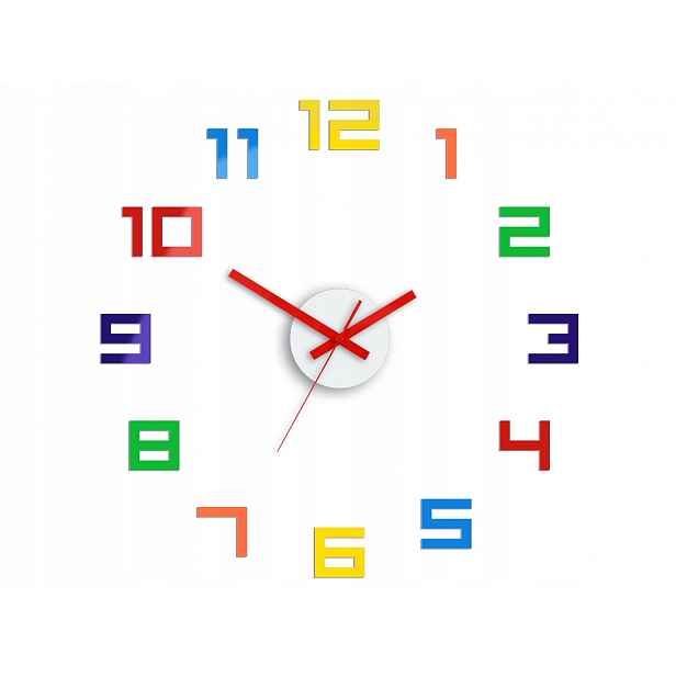 Nástěnné hodiny ModernClock -digit barevné Diy 50 cm