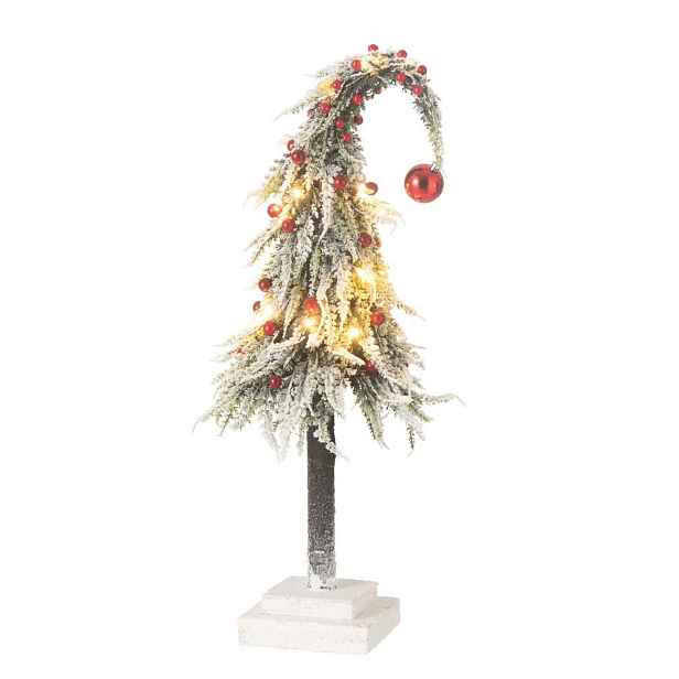 Vánoční zasněžený stromek s Led světýlky Xmas M - 18*18*55 cm J-Line by Jolipa