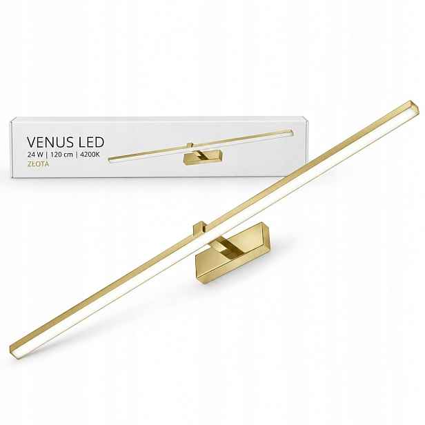 Venus 24W zlatá lampa 120 cm Led do interiéru na zeď 4200K IP44 1640lm